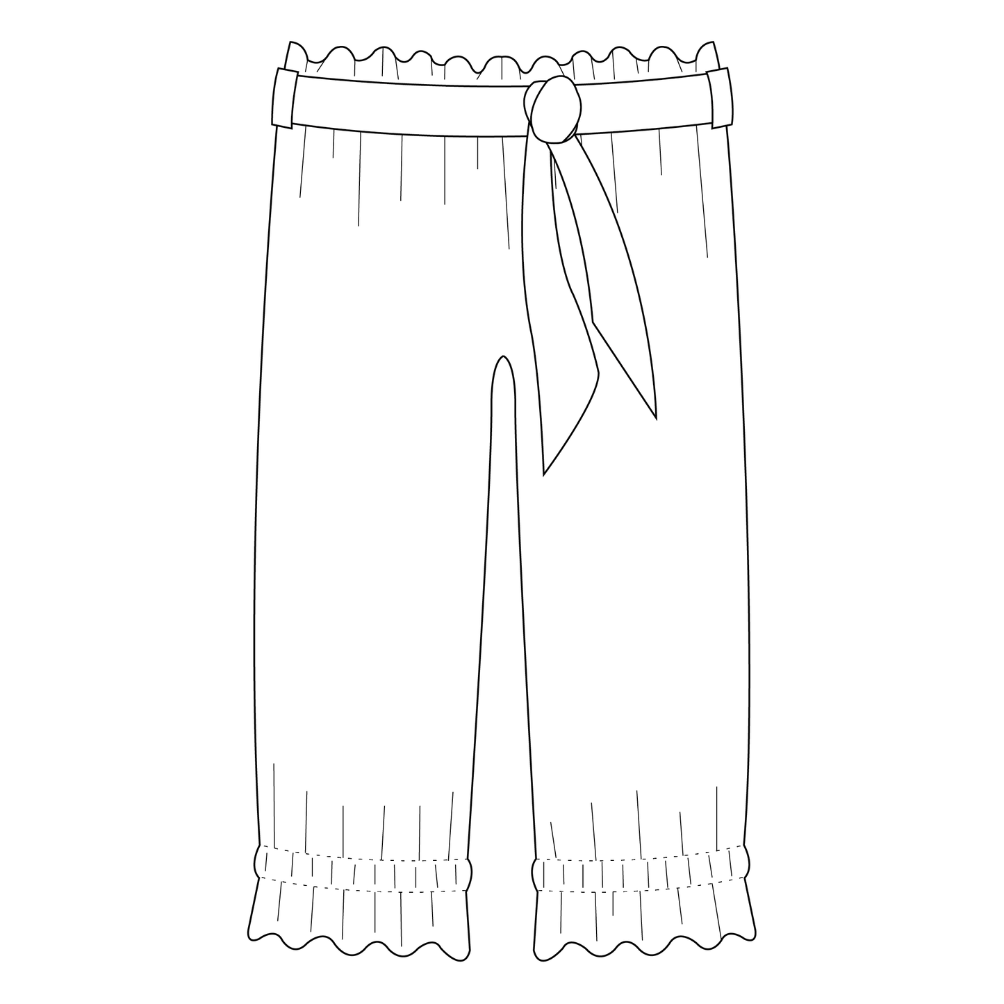 Ruffle Pants Strl 56-152 PDF-mönster