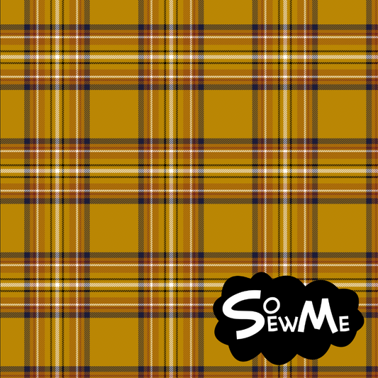 Mustard Tartan GOTS-Trikå/Jersey