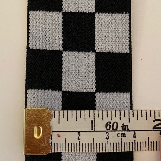 Jacquard-Resår Schackrutor 4 cm