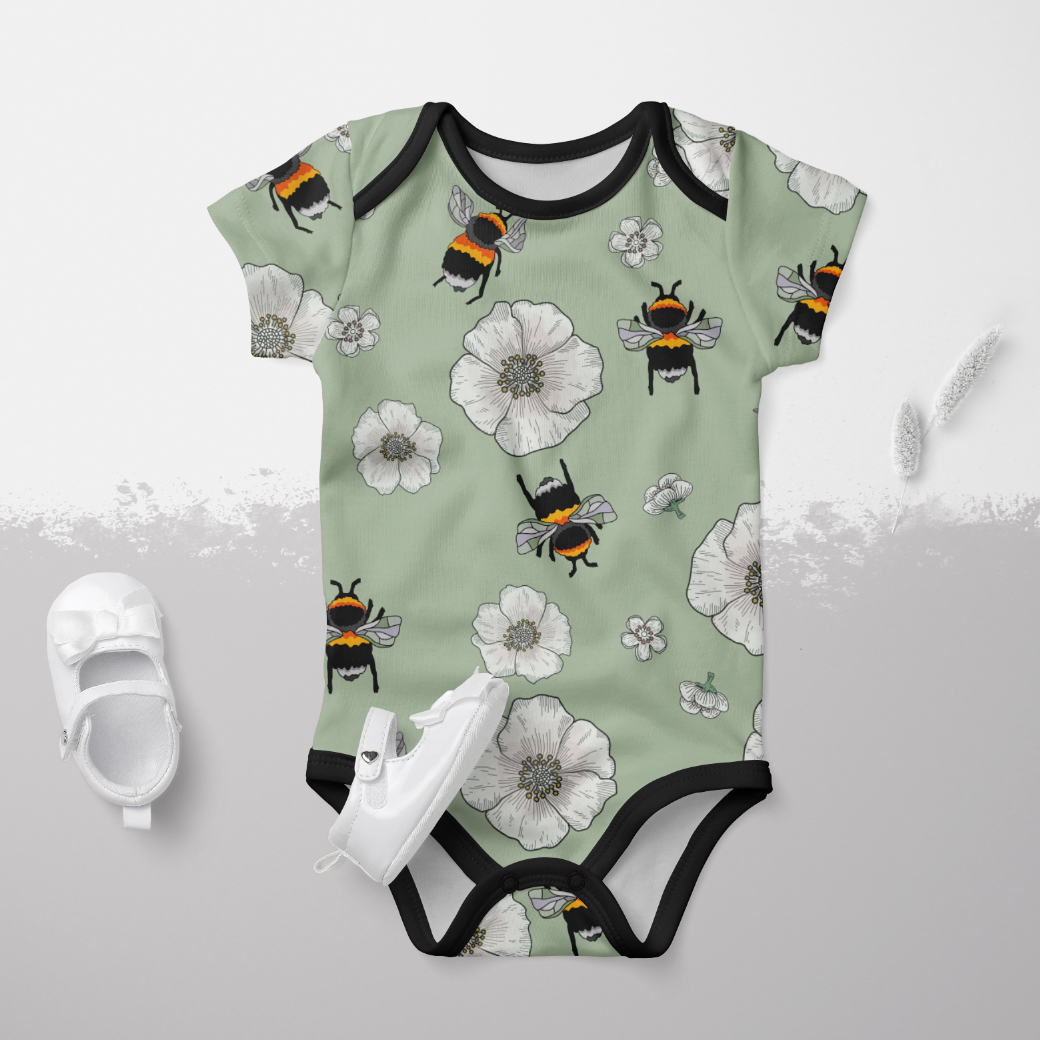 Mini Bumblebee Dusty Mint GOTS-Trikå/Jersey