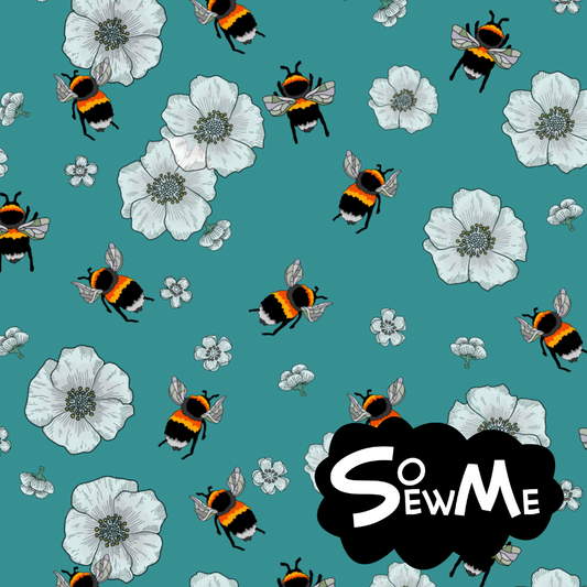 Mini Bumblebee Turqouise GOTS-Trikå/Jersey