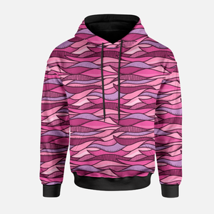 Patchwork Waves Pink/Purple GOTS-French Terry/Öglad Jogging