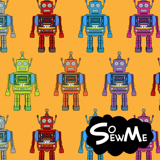 Robbie the Retro Robot Yellow GOTS-Trikå/Jersey