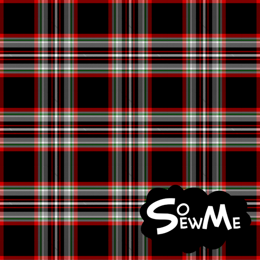 Tartan Black/Grey GOTS-Trikå/Jersey