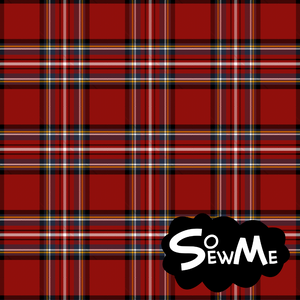 Tartan Red GOTS-Trikå/Jersey FÖRHANDSBOKNING