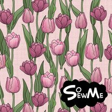 En enkel Tulipan Pink Linen GOTS-Trikå/Jersey