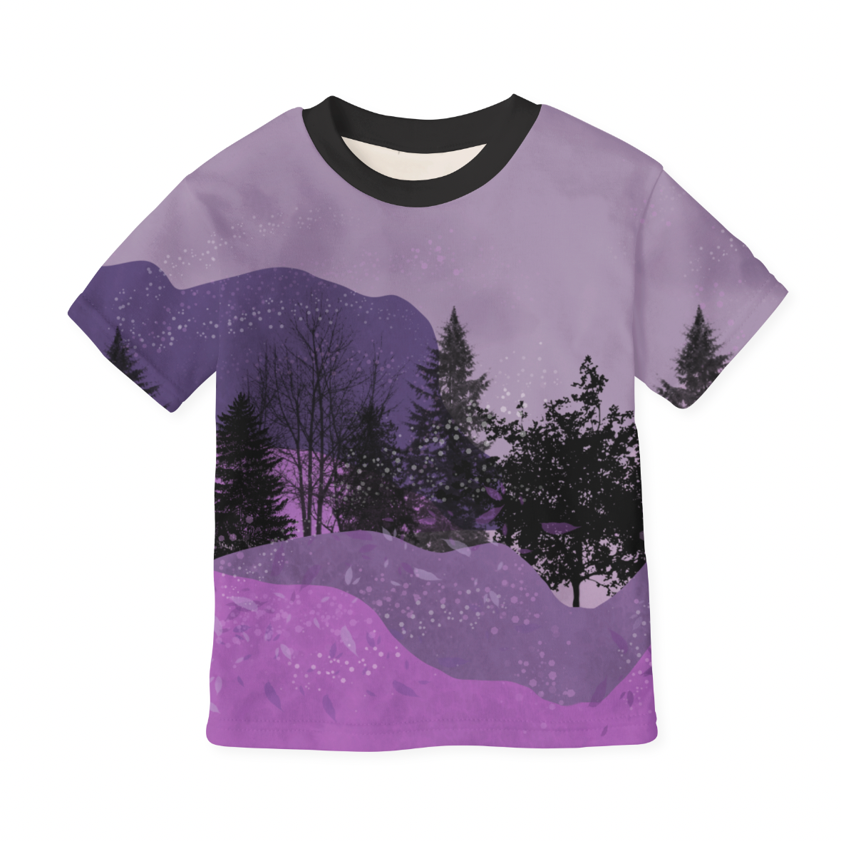 Desert Trees Fullbreddsrapport Purple GOTS-Jogging/French Terry