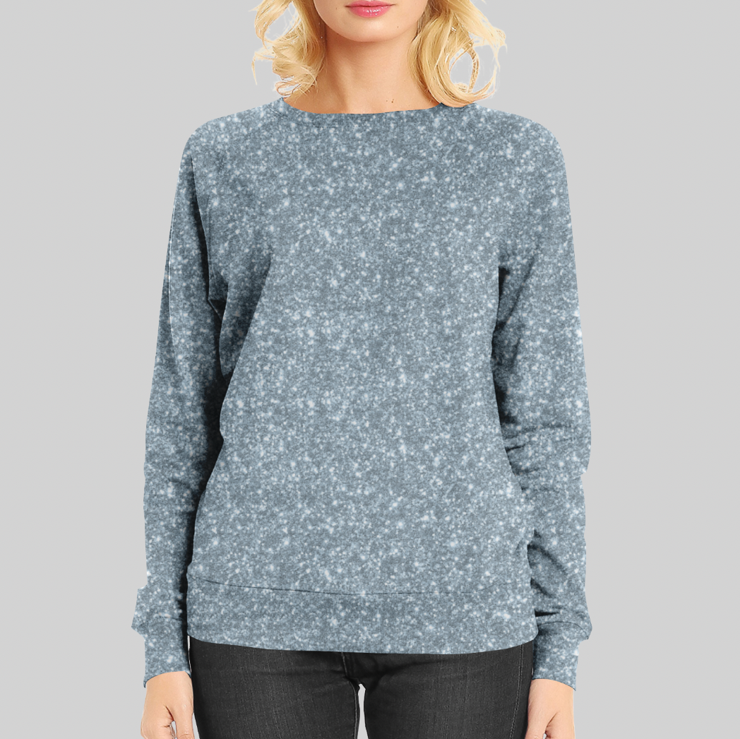 Chunky Glitter Illusion Ice Blue GOTS-Trikå/Jersey