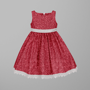 Chunky Glitter Illusion Red GOTS-Trikå/Jersey