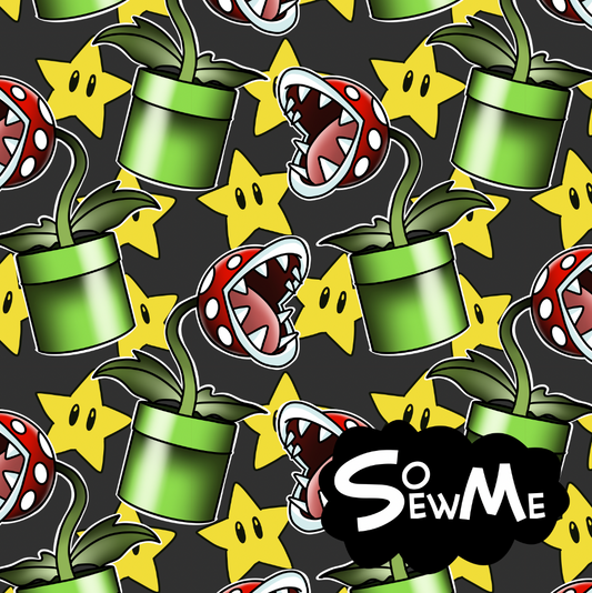 Piranha Plants Grey GOTS-Jogging/French Terry