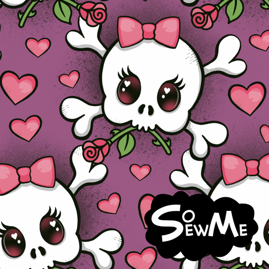 Skull Charmer Pink Purple GOTS-Jogging/French Terry