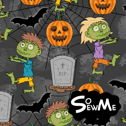 Cute Zombies Charcoal GOTS-Jogging/French Terry Round 8 2022