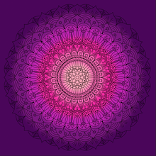 Mandala Skirt Purple Pink Cirkelkjolsrapport Apella-Jersey