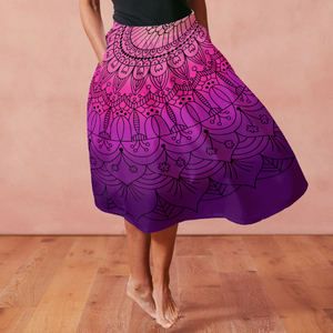 Mandala Skirt Purple Pink Cirkelkjolsrapport Apella-Jersey