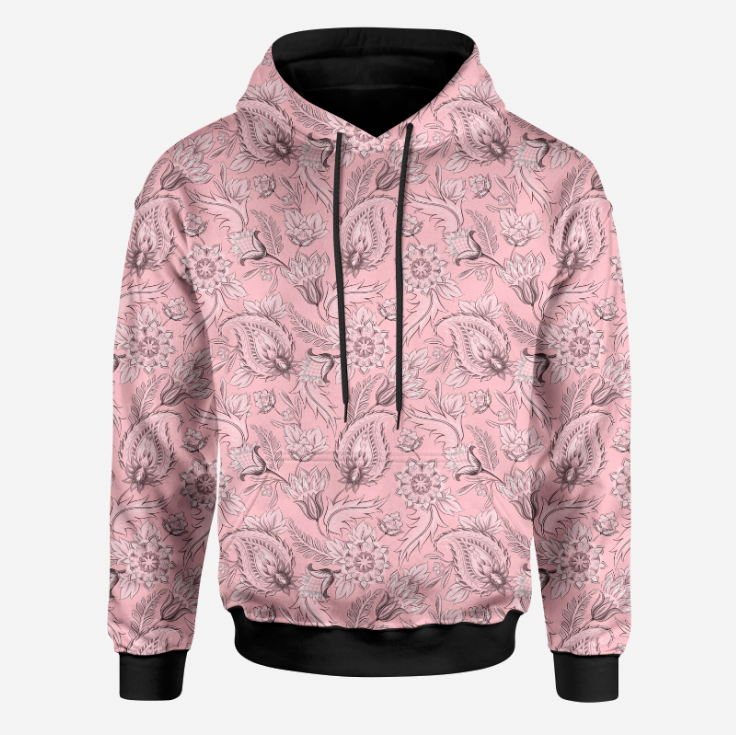 Floral Paisley Pink GOTS-Trikå/Jersey