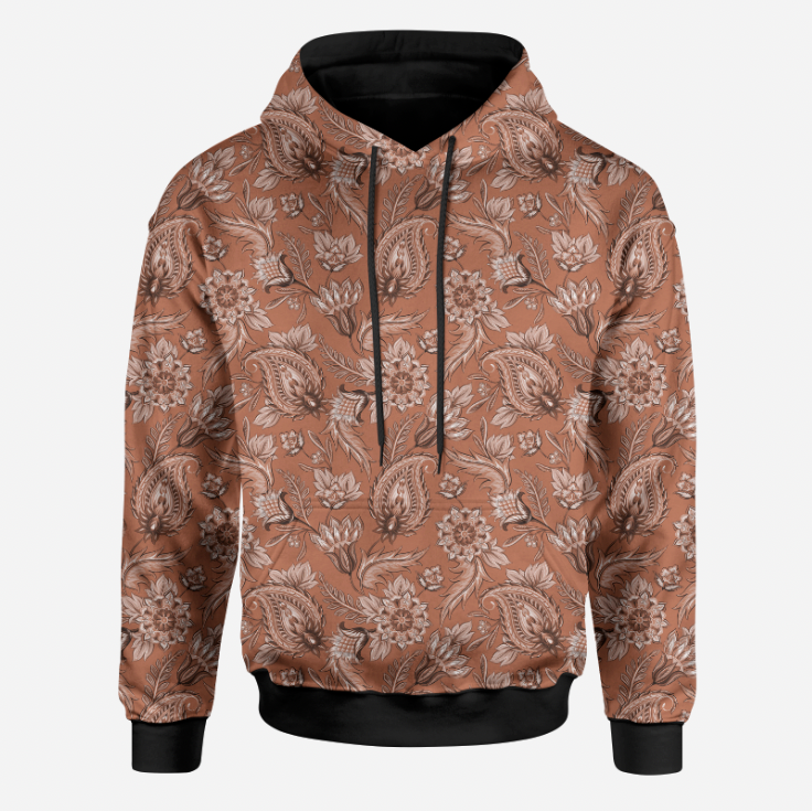 Floral Paisley Rust GOTS-Trikå/Jersey