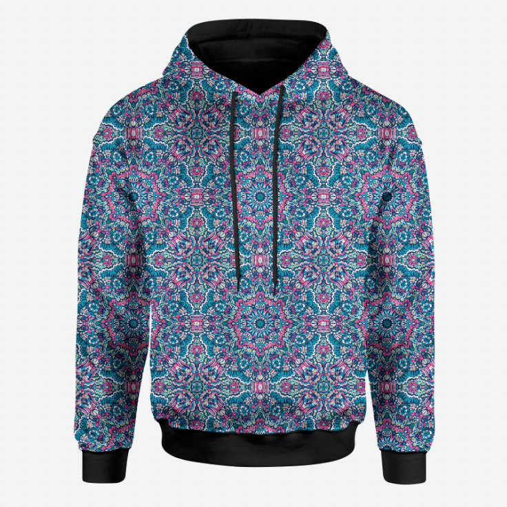 Mandala Mania Pink Teal GOTS-Trikå/Jersey