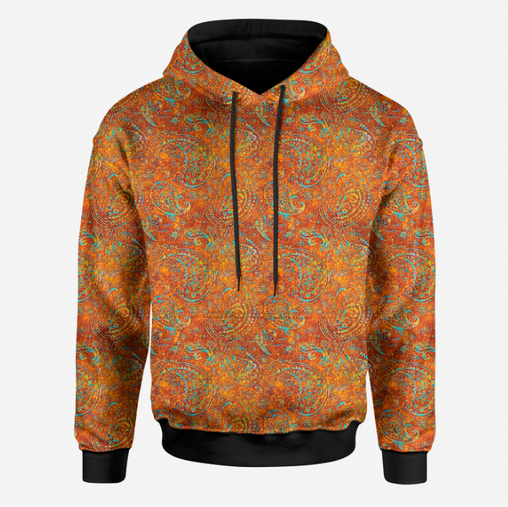 Boho Paisley Orange GOTS-Trikå/Jersey