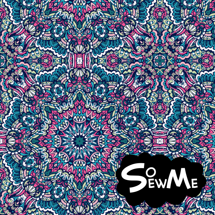 Mandala Mania Pink Teal GOTS-Trikå/Jersey