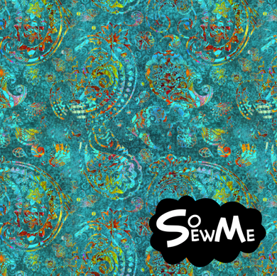 Boho Paisley Teal GOTS-Trikå/Jersey