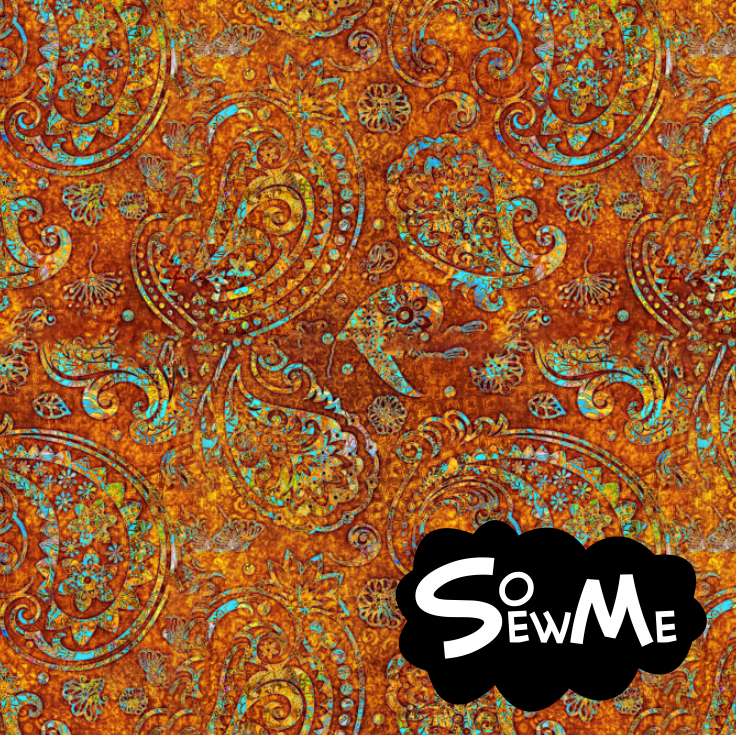 Boho Paisley Orange GOTS-Trikå/Jersey