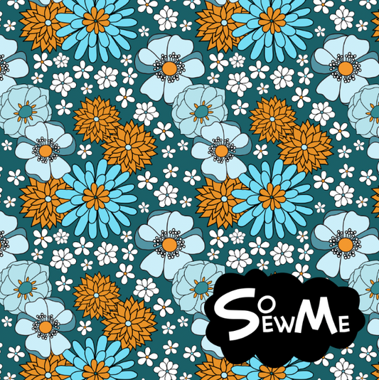 That 70s Flowers Teal Bad/Sportlycra