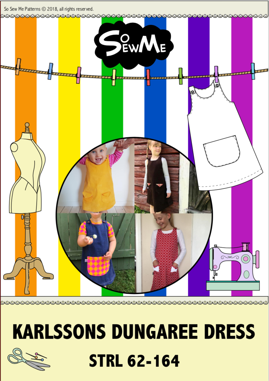 Karlssons Dungaree Dress Strl 62-164 Pappersmönster