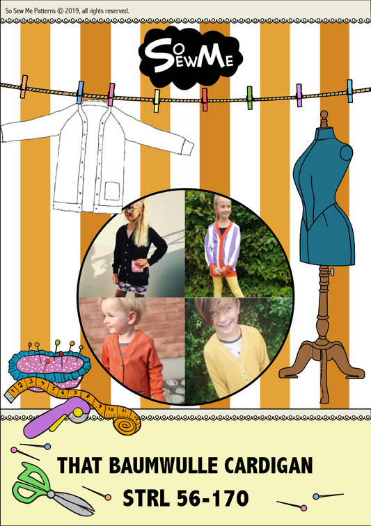 That BaumwULLE Cardigan Strl 56-170 Pappersmönster