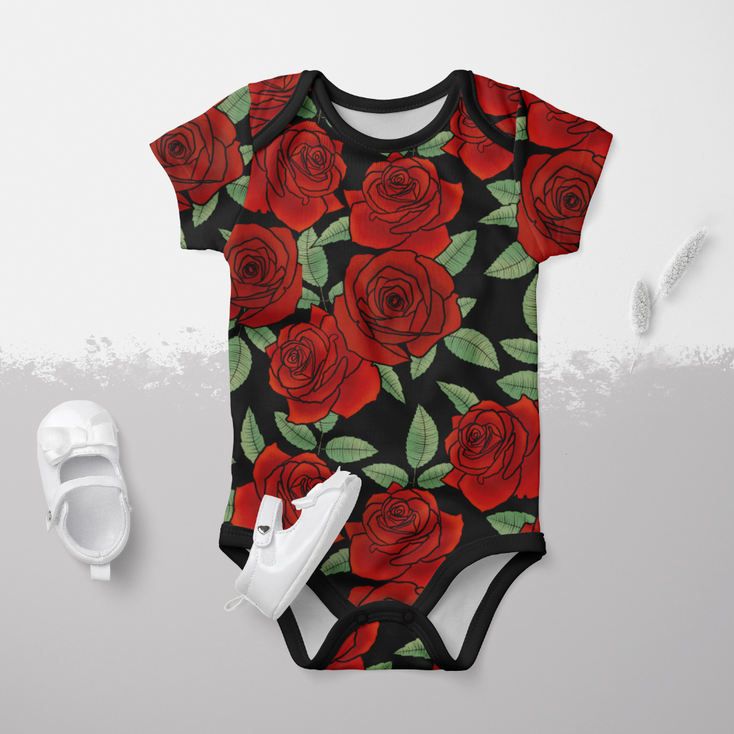 Roses R Red Black GOTS-Trikå/Jersey