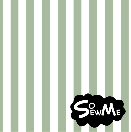 Vertical Stripes Dusty Mint/White GOTS-Trikå/Jersey