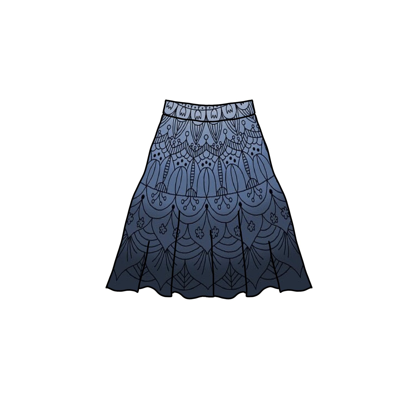 Mandala Skirt Purple Pink Cirkelkjolsrapport Apella-Jersey