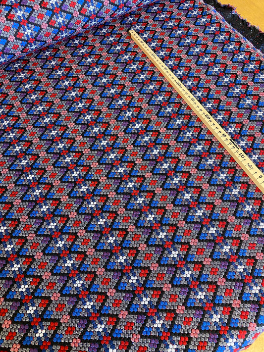 Jacquard-trikå Blommor Multi