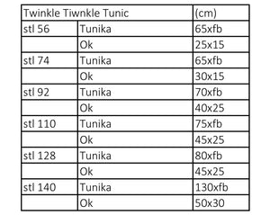 Twinkle Twinkle Tunic Strl 56-140 Pappersmönster