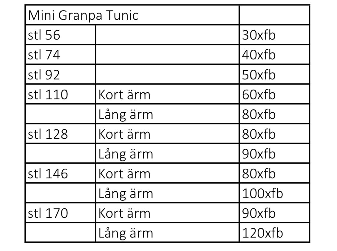 Mini Granpa Tunic Strl 56-170 PDF-mönster