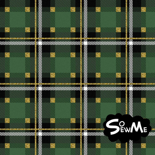 Skotskrutig Trikå/Jersey Xmas Edition Glitter Green