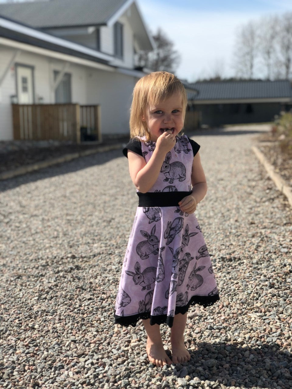 Blueberry Bell Dress Strl 80-164 PDF-mönster