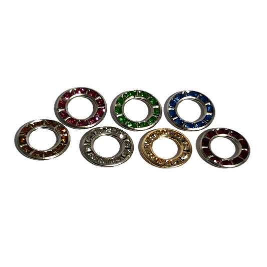 Öljetter med Strass, 12-pack, 9 mm innerdiameter